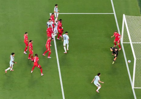Argentina's Alexis Mac Allister scores their first goal