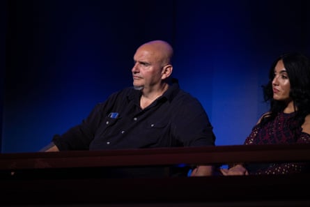 The Democratic senator John Fetterman watching the ceremony.