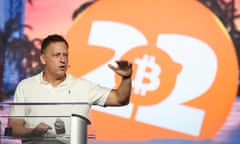 Peter Thiel, co-founder of PayPal, addresses the Bitcoin 2022 Conference in Miami, Florida.