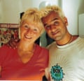A young man and his mother both with bleached blond hair