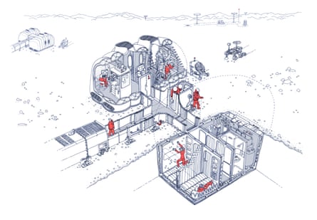 A concept sketch for Building a Martian House.