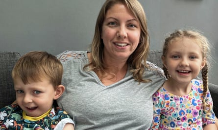 Alex Thomas with Maddison and Jacob in July 2023