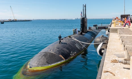 The USS Asheville, a Los Angeles-class nuclear-powered fast attack submarine currently in service, at HMAS Stirling, Western Australia on 14 March 2023. 