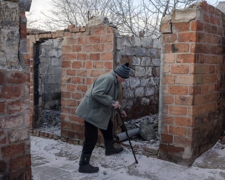 Mykola Spivak shows fragments of rockets