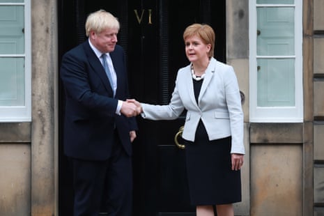Boris Johnson and Nicola Sturgeon at Bute House, Edinburgh, 29 July 2019