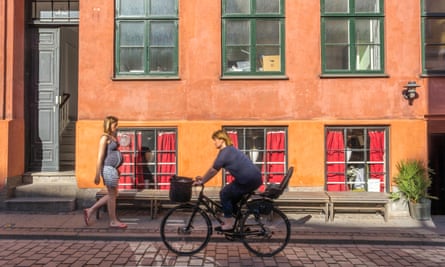 Woman on a bike in Copenhagen
