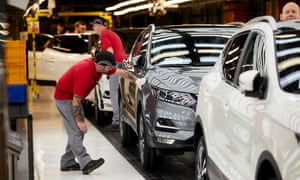 Workers at the Nissan car factory in Sunderland