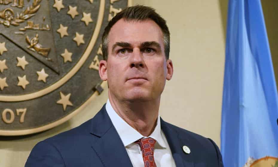 Kevin Stitt in Oklahoma City on 11 February. He signed HB1674 on Wednesday. 
