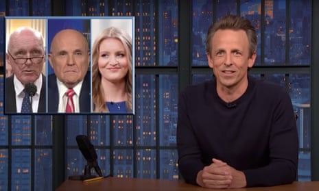 Seth Meyers on Trump loyalists such as Rudy Giuliani: “These people are such bad scam artists. It’s actually remarkable how close they came to overthrowing American democracy.”