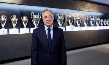 Florentino Pérez gives a statement after the European court of justice’s ruling.