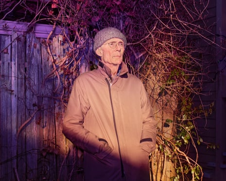 William Gibson in his backyard, Vancouver, Canada. For Saturday Review only