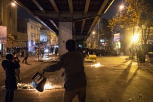 Protests outside Amirkabir University after the government admitted mistakenly downing a Ukrainian passenger jet