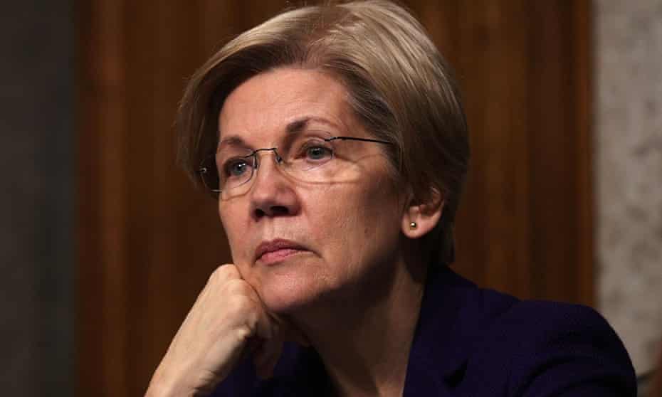 Elizabeth Warren listens during a hearing on Capitol Hill in Washington.