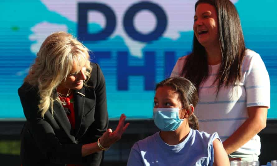 US first lady Jill Biden at a Covid-19 vaccination site at Ole Smoky Distillery in Nashville, Tennessee, on Tuesday.