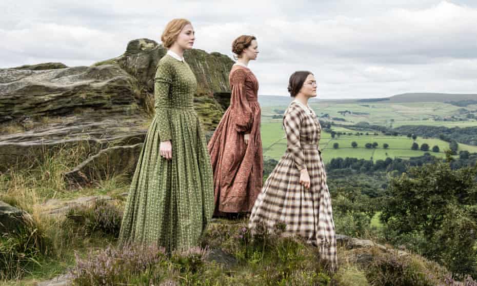 From left, Charlie Murphy, Chloe Pirrie and Finn Atkins as Anne, Emily and Charlotte Brontë.