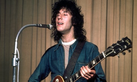 Peter Green as vocalist and lead guitarist with Fleetwood Mac in around 1969.