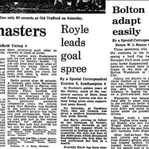 Un rapport sur la victoire 8-0 d'Everton sur Southampton en novembre 1971