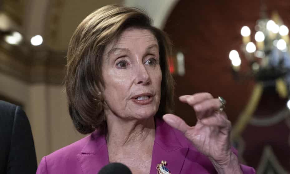 Nancy Pelosi speaks to reporters on Friday afternoon.