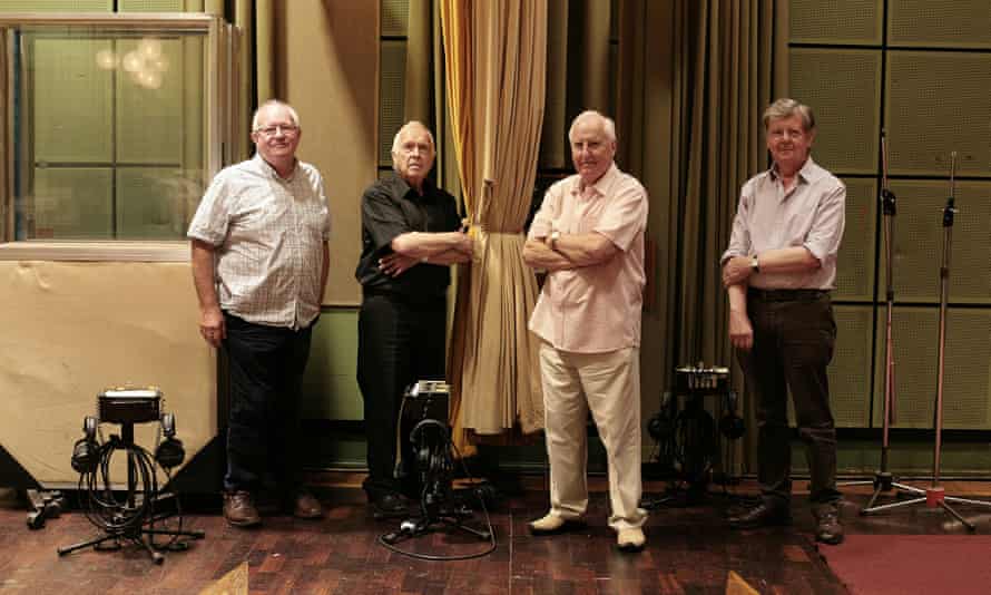 Reunited … from left, Paddy Kingsland, Roger Limb, Dick Mills and Peter Howell at the Maida Vale studios.