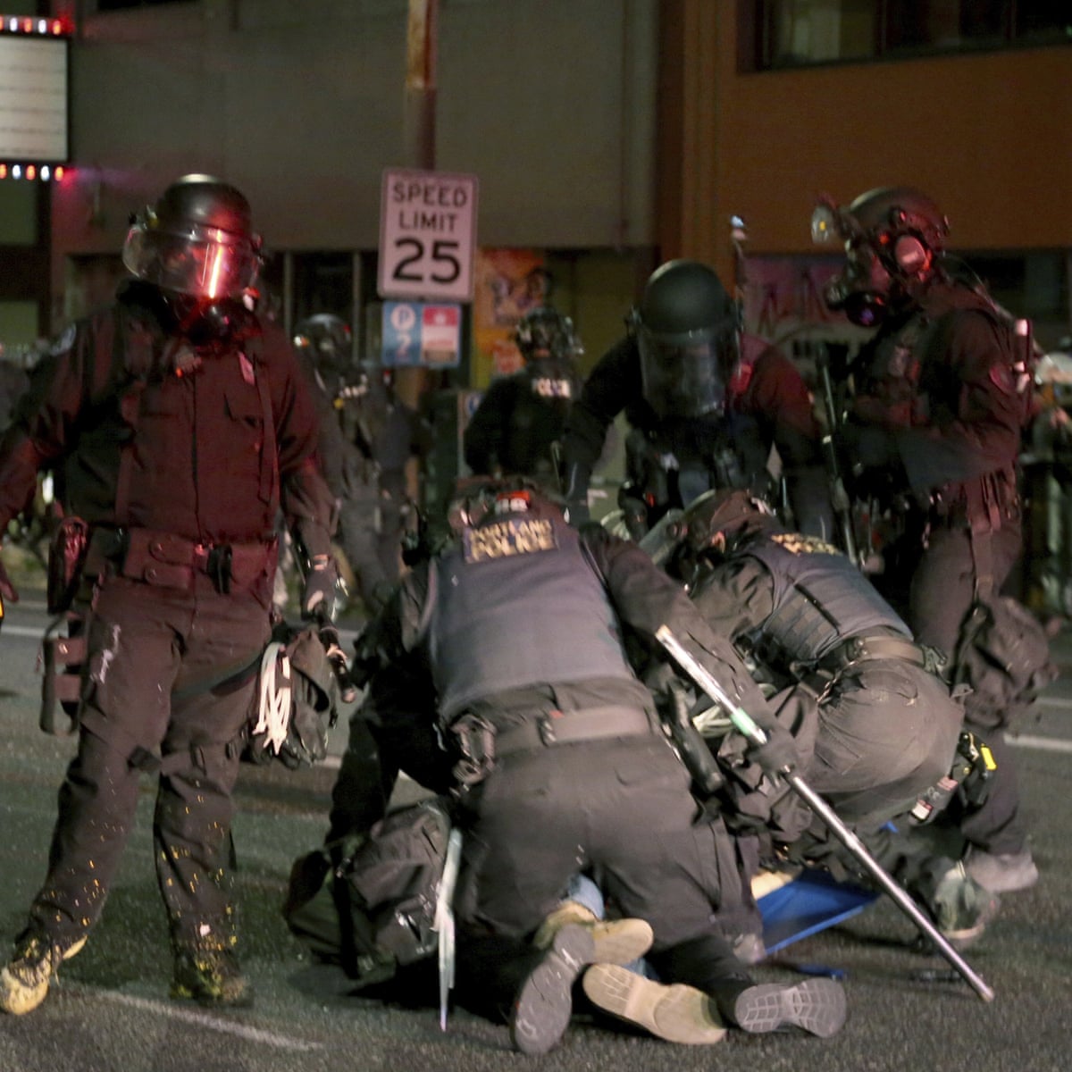 Portland protesters clash with federal agents at Ice building | Portland | The Guardian