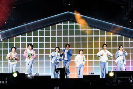 BTS performing in Busan, South Korea, in October 2022.
