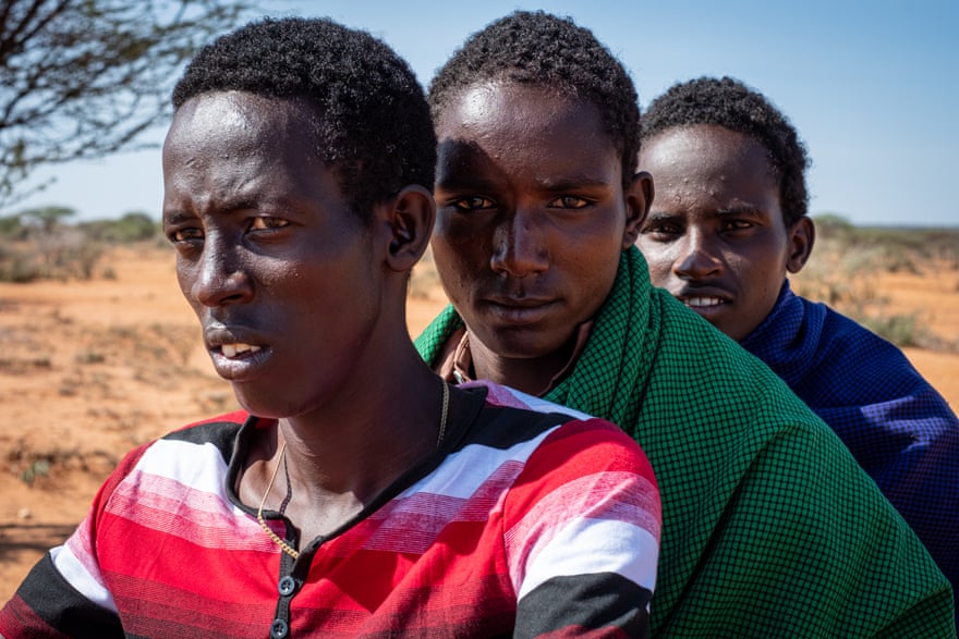 From left: XX, Willian and Ben Lerat, who wants to return to school in Samburu.