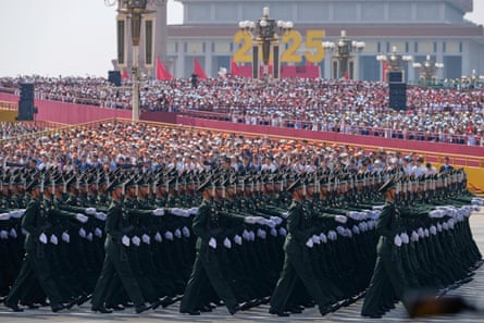 Military personnel take part in China’s military parade to commemorate the 80th anniversary of Japan’s second world war surrender