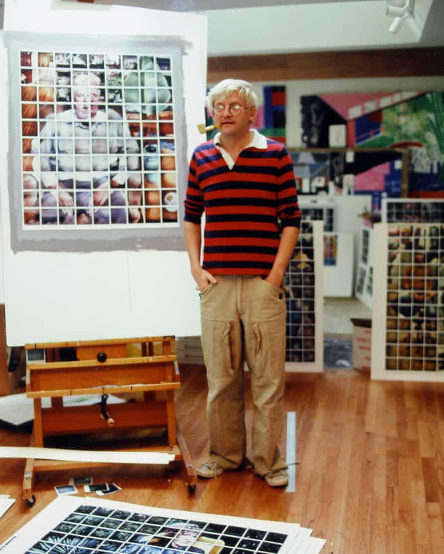 The artist David Hockney sporting a rugby jersey in Los Angeles in 1978.