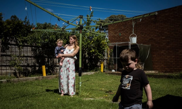 Emma Grosse – with her children Axl and Ezra – is struggling with increasing rent in Capel Sound, on the Mornington peninsula.