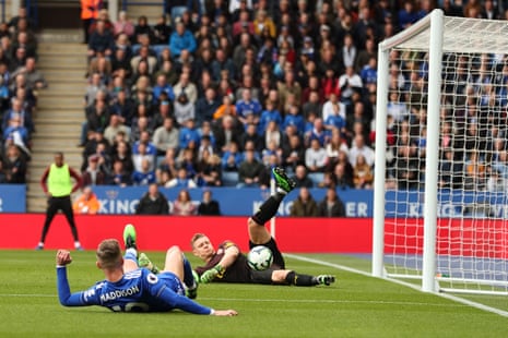 Leno saves the shot from Maddison.