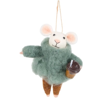 The Range Coffee Cup Mouse Hanging Decoration by Santa’s Chalet
