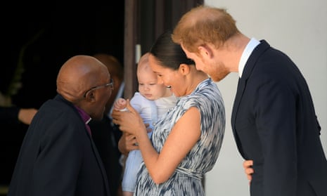 Prince Harry and Meghan bring son Archie to meet Desmond Tutu – video