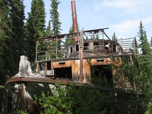 Remains of paddle steamer at Shipyard Island, Yukon, Canada.