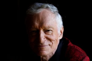 Hefner poses for a portrait at his Playboy Mansion in Los Angeles in 201