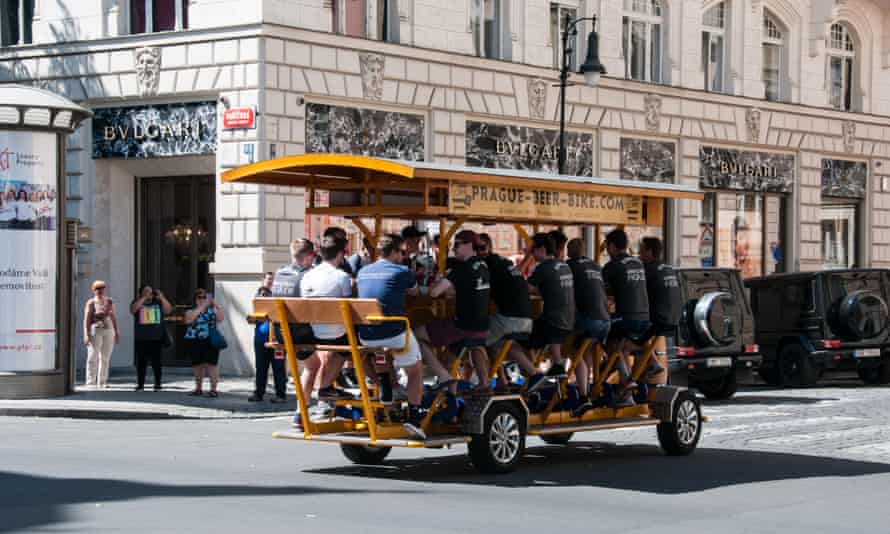 A beer-and-bike tour – one of Prague’s many alcohol-related activities - offers unlimited Czech beer