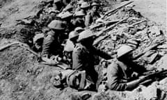 Soldiers in a trench during the first world war