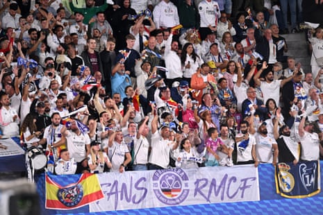 Real Madrid fans show their support.