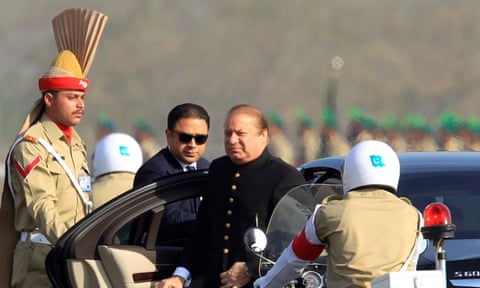 Nawaz Sharif attends the Pakistan Day military parade in Islamabad in March 2017