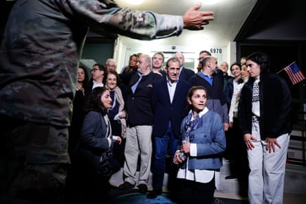 group of people preparing for photo