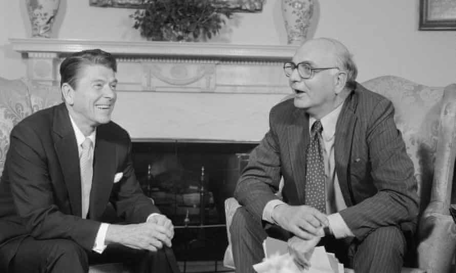 President Ronald Reagan and Paul Volcker, then chair of the Federal Reserve.