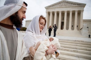 Participants in a nativity scene in Washington DC