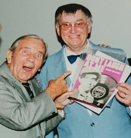 Don Shearman, in blue blazer, with Norman Wisdom