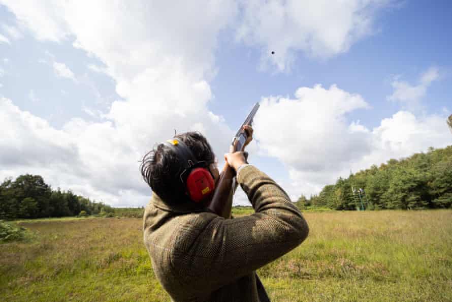 Rhik Samadder at Bisley shooting range in Surrey.