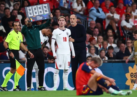 Thomas Tuchel talks to James Garner.