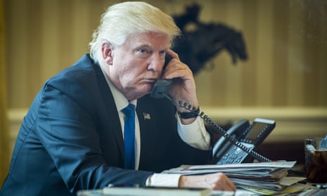 Trump breaks protocol telling world leaders to call him on personal cellphone | Donald Trump | The Guardian