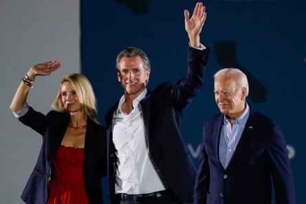 Biden holds a campaign rally with Governor Newsom in Long Beach, Califorinia.