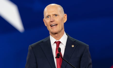 Rick Scott speaks at CPAC in Dallas, Texas, on 5 August. 