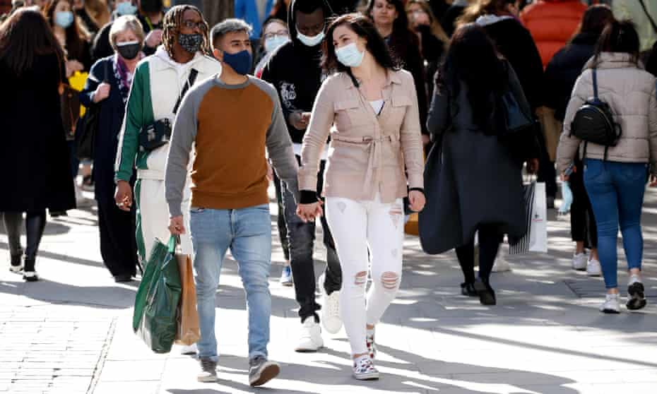 Shoppers on Oxford Street in London after coronavirus measures were eased