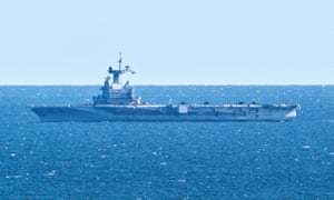 French aircraft carrier Charles de Gaulle seen off the coast of Denmark in March.