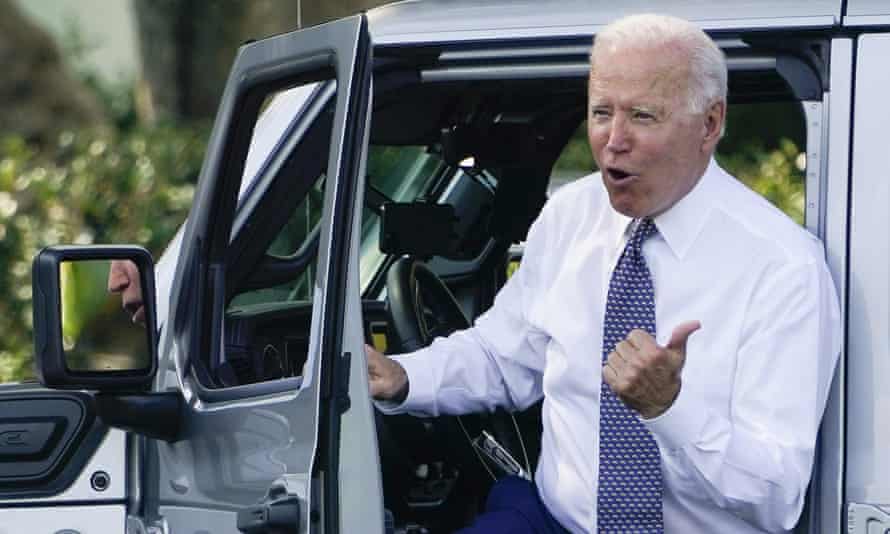 Biden at the White House on Thursday. He said: 'We need to move fast. The rest of the world is moving ahead, we've just got to step up.'